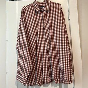 Sean John Mens Red Plaid Button Down